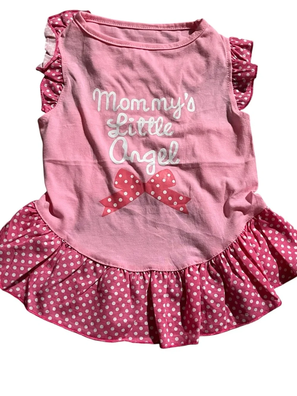 NWOT Pink Polka Dot Dog Dress 